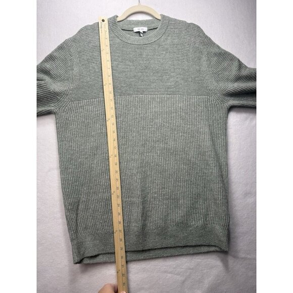 REISS Marcus Crew Neck Ribbed Jumper Top in Sage Sz XL Men's Wool Alpaca Sweater - Picture 10 of 11